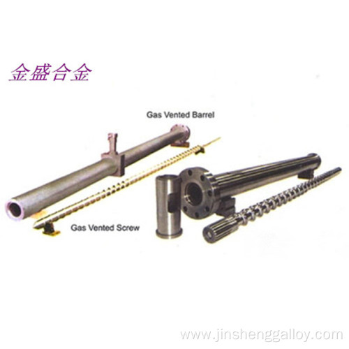 Extruder screw and barrel for PE processing extruder